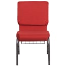 Flash Furniture FD-CH02185-SV-RED-BAS-GG Stacking Church Chair w/ Red Fabric Back & Seat - Steel Frame, Silver Vein thumbnail 4