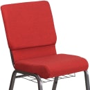 Flash Furniture FD-CH02185-SV-RED-BAS-GG Stacking Church Chair w/ Red Fabric Back & Seat - Steel Frame, Silver Vein thumbnail 5