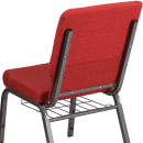 Flash Furniture FD-CH02185-SV-RED-BAS-GG Stacking Church Chair w/ Red Fabric Back & Seat - Steel Frame, Silver Vein thumbnail 6