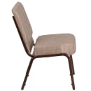 Flash Furniture FD-CH0221-4-CV-BGE1-GG Extra Wide Stacking Church Chair w/ Beige Fabric Back & Seat - Steel Frame, Copper Vein thumbnail 3