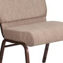 Flash Furniture FD-CH0221-4-CV-BGE1-GG Extra Wide Stacking Church Chair w/ Beige Fabric Back & Seat - Steel Frame, Copper Vein thumbnail 7