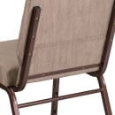 Flash Furniture FD-CH0221-4-CV-BGE1-GG Extra Wide Stacking Church Chair w/ Beige Fabric Back & Seat - Steel Frame, Copper Vein thumbnail 8
