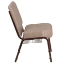 Flash Furniture FD-CH0221-4-CV-BGE1-BAS-GG Extra Wide Stacking Church Chair w/ Beige Fabric Back & Seat - Steel Frame, Copper Vein thumbnail 3