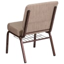 Flash Furniture FD-CH0221-4-CV-BGE1-BAS-GG Extra Wide Stacking Church Chair w/ Beige Fabric Back & Seat - Steel Frame, Copper Vein thumbnail 4