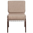 Flash Furniture FD-CH0221-4-CV-BGE1-BAS-GG Extra Wide Stacking Church Chair w/ Beige Fabric Back & Seat - Steel Frame, Copper Vein thumbnail 5