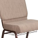 Flash Furniture FD-CH0221-4-CV-BGE1-BAS-GG Extra Wide Stacking Church Chair w/ Beige Fabric Back & Seat - Steel Frame, Copper Vein thumbnail 7