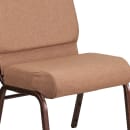 Flash Furniture FD-CH0221-4-CV-BN-GG Extra Wide Stacking Church Chair w/ Caramel Fabric Back & Seat - Steel Frame, Copper Vein thumbnail 7