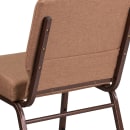 Flash Furniture FD-CH0221-4-CV-BN-GG Extra Wide Stacking Church Chair w/ Caramel Fabric Back & Seat - Steel Frame, Copper Vein thumbnail 8