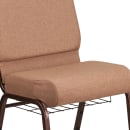 Flash Furniture FD-CH0221-4-CV-BN-BAS-GG Extra Wide Stacking Church Chair w/ Caramel Fabric Back & Seat - Steel Frame, Copper Vein thumbnail 7