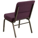 Flash Furniture FD-CH0221-4-GV-005-GG Extra Wide Stacking Church Chair w/ Plum Fabric Back & Seat - Steel Frame, Gold Vein thumbnail 4
