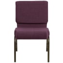 Flash Furniture FD-CH0221-4-GV-005-GG Extra Wide Stacking Church Chair w/ Plum Fabric Back & Seat - Steel Frame, Gold Vein thumbnail 5