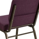 Flash Furniture FD-CH0221-4-GV-005-GG Extra Wide Stacking Church Chair w/ Plum Fabric Back & Seat - Steel Frame, Gold Vein thumbnail 8