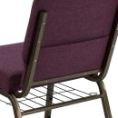 Flash Furniture FD-CH0221-4-GV-005-BAS-GG Extra Wide Stacking Church Chair w/ Plum Fabric Back & Seat - Steel Frame, Gold Vein thumbnail 8