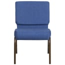 Flash Furniture FD-CH0221-4-GV-BLUE-GG Extra Wide Stacking Church Chair w/ Blue Fabric Back & Seat - Steel Frame, Gold Vein thumbnail 5