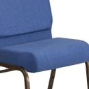 Flash Furniture FD-CH0221-4-GV-BLUE-GG Extra Wide Stacking Church Chair w/ Blue Fabric Back & Seat - Steel Frame, Gold Vein thumbnail 7