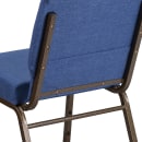 Flash Furniture FD-CH0221-4-GV-BLUE-GG Extra Wide Stacking Church Chair w/ Blue Fabric Back & Seat - Steel Frame, Gold Vein thumbnail 8
