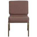 Flash Furniture FD-CH0221-4-GV-BNDOT-GG Extra Wide Stacking Church Chair w/ Brown Dot Fabric Back & Seat - Steel Frame, Gold Vein thumbnail 5