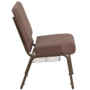 Flash Furniture FD-CH0221-4-GV-BNDOT-BAS-GG Extra Wide Stacking Church Chair w/ Brown Dot Fabric Back & Seat - Steel Frame, Gold Vein thumbnail 3