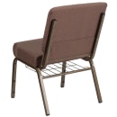 Flash Furniture FD-CH0221-4-GV-BNDOT-BAS-GG Extra Wide Stacking Church Chair w/ Brown Dot Fabric Back & Seat - Steel Frame, Gold Vein thumbnail 4