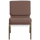 Flash Furniture FD-CH0221-4-GV-BNDOT-BAS-GG Extra Wide Stacking Church Chair w/ Brown Dot Fabric Back & Seat - Steel Frame, Gold Vein thumbnail 5