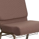 Flash Furniture FD-CH0221-4-GV-BNDOT-BAS-GG Extra Wide Stacking Church Chair w/ Brown Dot Fabric Back & Seat - Steel Frame, Gold Vein thumbnail 7