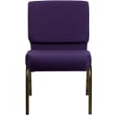 Flash Furniture FD-CH0221-4-GV-ROY-GG Extra Wide Stacking Church Chair w/ Royal Purple Fabric Back & Seat - Steel Frame, Gold Vein thumbnail 5