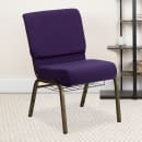 Flash Furniture FD-CH0221-4-GV-ROY-BAS-GG Extra Wide Stacking Church Chair w/ Royal Purple Fabric Back & Seat - Steel Frame, Gold Vein thumbnail 9