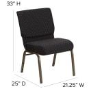 Flash Furniture FD-CH0221-4-GV-S0806-GG Extra Wide Stacking Church Chair w/ Black Dot Fabric Back & Seat - Steel Frame, Gold Vein thumbnail 2