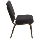 Flash Furniture FD-CH0221-4-GV-S0806-GG Extra Wide Stacking Church Chair w/ Black Dot Fabric Back & Seat - Steel Frame, Gold Vein thumbnail 3