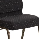 Flash Furniture FD-CH0221-4-GV-S0806-GG Extra Wide Stacking Church Chair w/ Black Dot Fabric Back & Seat - Steel Frame, Gold Vein thumbnail 7