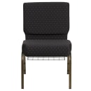 Flash Furniture FD-CH0221-4-GV-S0806-BAS-GG Extra Wide Stacking Church Chair w/ Black Dot Fabric Back & Seat - Steel Frame, Gold Vein thumbnail 5
