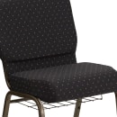 Flash Furniture FD-CH0221-4-GV-S0806-BAS-GG Extra Wide Stacking Church Chair w/ Black Dot Fabric Back & Seat - Steel Frame, Gold Vein thumbnail 7
