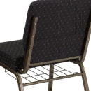 Flash Furniture FD-CH0221-4-GV-S0806-BAS-GG Extra Wide Stacking Church Chair w/ Black Dot Fabric Back & Seat - Steel Frame, Gold Vein thumbnail 8