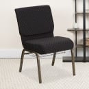 Flash Furniture FD-CH0221-4-GV-S0806-BAS-GG Extra Wide Stacking Church Chair w/ Black Dot Fabric Back & Seat - Steel Frame, Gold Vein thumbnail 9