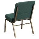 Flash Furniture FD-CH0221-4-GV-S0808-GG Extra Wide Church Chair w/ Hunter Green Dot Fabric Back & Seat - Steel Frame, Gold Vein thumbnail 4