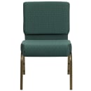 Flash Furniture FD-CH0221-4-GV-S0808-GG Extra Wide Church Chair w/ Hunter Green Dot Fabric Back & Seat - Steel Frame, Gold Vein thumbnail 5