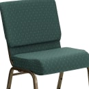 Flash Furniture FD-CH0221-4-GV-S0808-GG Extra Wide Church Chair w/ Hunter Green Dot Fabric Back & Seat - Steel Frame, Gold Vein thumbnail 7