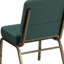 Flash Furniture FD-CH0221-4-GV-S0808-GG Extra Wide Church Chair w/ Hunter Green Dot Fabric Back & Seat - Steel Frame, Gold Vein thumbnail 8