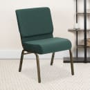 Flash Furniture FD-CH0221-4-GV-S0808-GG Extra Wide Church Chair w/ Hunter Green Dot Fabric Back & Seat - Steel Frame, Gold Vein thumbnail 9