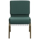Flash Furniture FD-CH0221-4-GV-S0808-BAS-GG Extra Wide Church Chair w/ Hunter Green Dot Fabric Back & Seat - Steel Frame, Gold Vein thumbnail 5