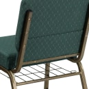 Flash Furniture FD-CH0221-4-GV-S0808-BAS-GG Extra Wide Church Chair w/ Hunter Green Dot Fabric Back & Seat - Steel Frame, Gold Vein thumbnail 8