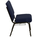 Flash Furniture FD-CH0221-4-GV-S0810-BAS-GG Extra Wide Church Chair w/ Navy Blue Dot Fabric Back & Seat - Steel Frame, Gold Vein thumbnail 3