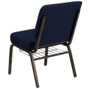 Flash Furniture FD-CH0221-4-GV-S0810-BAS-GG Extra Wide Church Chair w/ Navy Blue Dot Fabric Back & Seat - Steel Frame, Gold Vein thumbnail 4