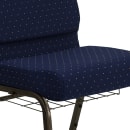 Flash Furniture FD-CH0221-4-GV-S0810-BAS-GG Extra Wide Church Chair w/ Navy Blue Dot Fabric Back & Seat - Steel Frame, Gold Vein thumbnail 7
