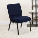 Flash Furniture FD-CH0221-4-GV-S0810-BAS-GG Extra Wide Church Chair w/ Navy Blue Dot Fabric Back & Seat - Steel Frame, Gold Vein thumbnail 9