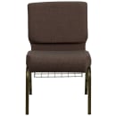Flash Furniture FD-CH0221-4-GV-S0819-BAS-GG Extra Wide Stacking Church Chair w/ Brown Fabric Back & Seat - Steel Frame, Gold Vein thumbnail 5