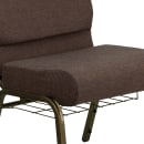 Flash Furniture FD-CH0221-4-GV-S0819-BAS-GG Extra Wide Stacking Church Chair w/ Brown Fabric Back & Seat - Steel Frame, Gold Vein thumbnail 7
