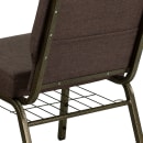 Flash Furniture FD-CH0221-4-GV-S0819-BAS-GG Extra Wide Stacking Church Chair w/ Brown Fabric Back & Seat - Steel Frame, Gold Vein thumbnail 8