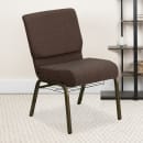 Flash Furniture FD-CH0221-4-GV-S0819-BAS-GG Extra Wide Stacking Church Chair w/ Brown Fabric Back & Seat - Steel Frame, Gold Vein thumbnail 9