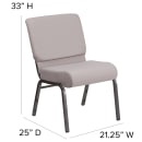 Flash Furniture FD-CH0221-4-SV-GYDOT-GG Extra Wide Stacking Church Chair w/ Gray Dot Fabric Back & Seat - Steel Frame, Silver Vein thumbnail 2